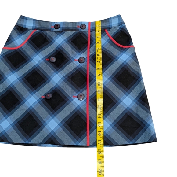 Cutter & Buck Golf Skort Plaid Buttons Preppy Country Club size 4 Red Blue - Picture 7 of 7